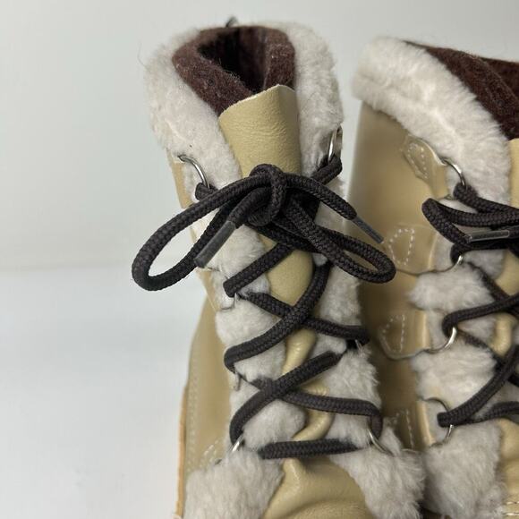 Vintage 80s Sorel Nanook Insulated Canadian Leather Winter Boots Wool Liners 8 - Picture 5 of 8